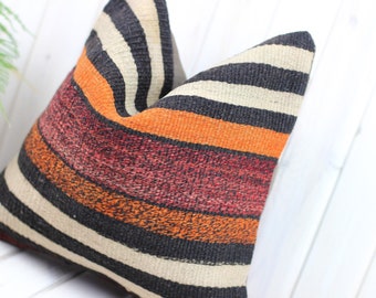 Copertura per cuscino Kilim, copertura per cuscino turco marocchino persiano Boho Kilim, cuscino Kilim naturale, cuscino Kilim, cuscino decorativo, 16x16 pollici