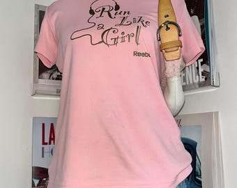 vintage 2000s y2k pink activewear graphic tee