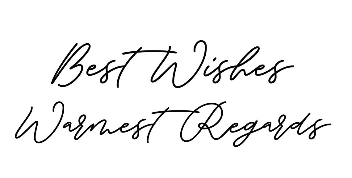 Best Wishes Warmest Regards Digital Download JPEG PNG Etsy