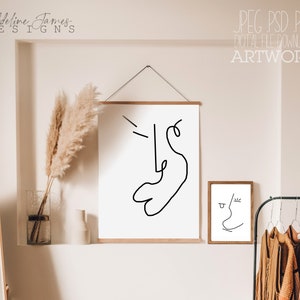 Scribble Face DUO Digital Artwork download TWO jpegs