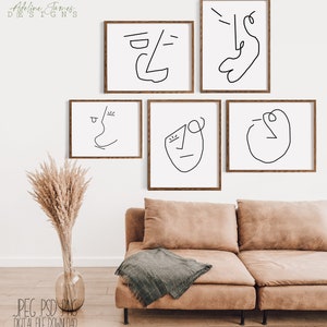 Scribble  Faces digital Artwork Five Bundle