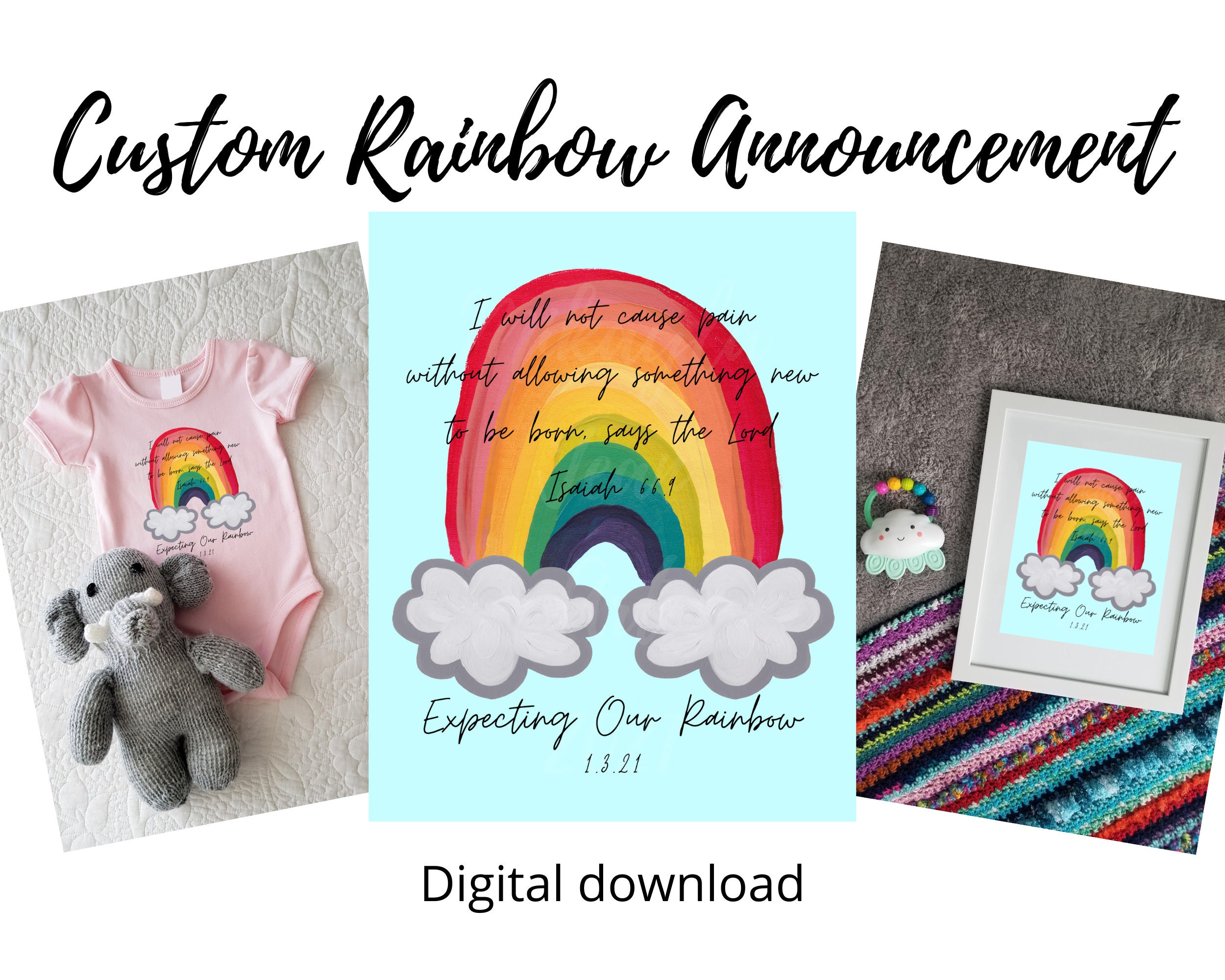 Download Rainbow Baby Announcement Digital Download Rainbow Baby Etsy