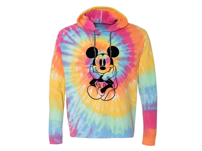 Mickey Tie Dye Hooded Pullover Shirt Mickey Mouse Tie Dye - Etsy