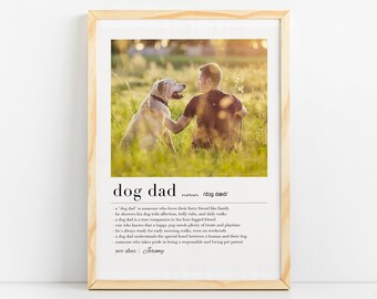 Definición de papá del perro con foto, regalo lindo del dueño del perro, definición personalizada de papá del perro, regalo para el papá del perro, el mejor papá del perro, papá del perro DIGITAL