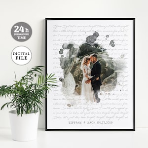 1st Anniversary Gift for Husband, Personalized Gift Wedding Song Lyrics Art, First Dance Song Anniversary Gift for Him, Perfect Gift for Her