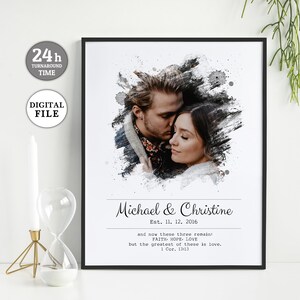 Christliches Verlobungsgeschenk, christliche Geschenke für Männer, Valentinstagsgeschenk, personalisiertes christliches Geschenk für Paar-Bibel-Vers-Wandkunst DIGITAL
