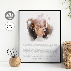 Father Wedding Gift, Father of the Bride gift, Custom First Dance Lyrics, Wedding Photo Gift, Thank You Dad Gift, DIGITAL DOWNLOAD