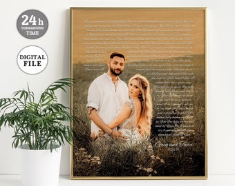 Wedding Song Lyric Art, Anniversary Gifts for men, Custom Song Lyrics Wall Art, 2nd Anniversary Gift for husband, First Dance Lyrics DIGITAL