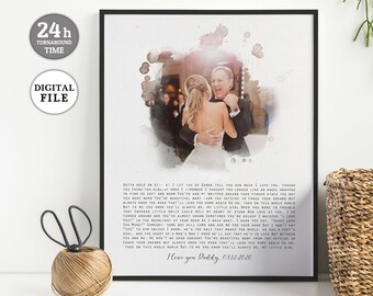Father Wedding Gift, Father of the Bride gift, Custom First Dance Lyrics, Wedding Photo Gift, Thank You Dad Gift, DIGITAL DOWNLOAD