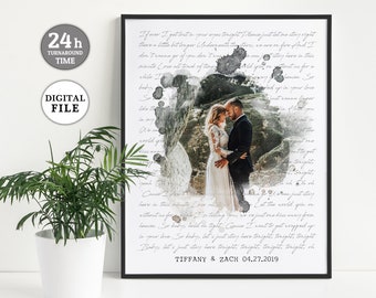 1st Anniversary Gift for Husband, Personalized Gift Wedding Song Lyrics Art, First Dance Song Anniversary Gift for Him, DIGITAL FILE ONLY