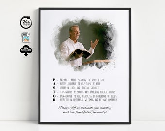 Personalized Pastor Definition Print: Honor the Ministry and Dedication of Your Pastor with Meaningful Gift of Appreciation, Thank You Gift