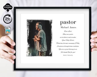 Cadeau pour le pasteur, cadeau d'appréciation du pasteur, verset biblique personnalisé avec photo, idée de cadeau de pasteur, cadeau de remerciement pour le pasteur, cadeau de pasteur des jeunes