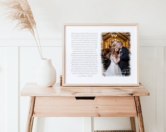 Regalo personalizado para padre, preserva momentos especiales con un preciado recuerdo de boda: foto con letra personalizada para arte de baile de padre e hija