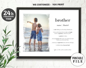 Brother Definition Printable, Brother Wedding Gift, Personalized Definition Art, Big Brother Gift from Sister, Brother Graduation Gift