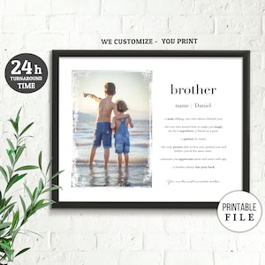 Brother Definition Printable, Brother Wedding Gift, Personalized Definition Art, Big Brother Gift from Sister, Brother Graduation Gift