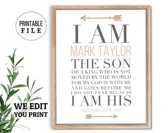 Baptism Gift for Baby Boy, Godson Baptism Gift, First Communion Gifts for Boys, Godchild Gift Personalized Baptism Gift Boy DIGITAL DOWNLOAD