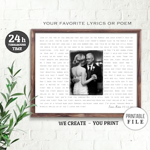 Father of the bride gift, Wedding gift for Dad, First Dance Song, Custom Lyrics Photo, Father Daughter Dance, Custom Poem, DIGITAL DOWNLOAD image 2