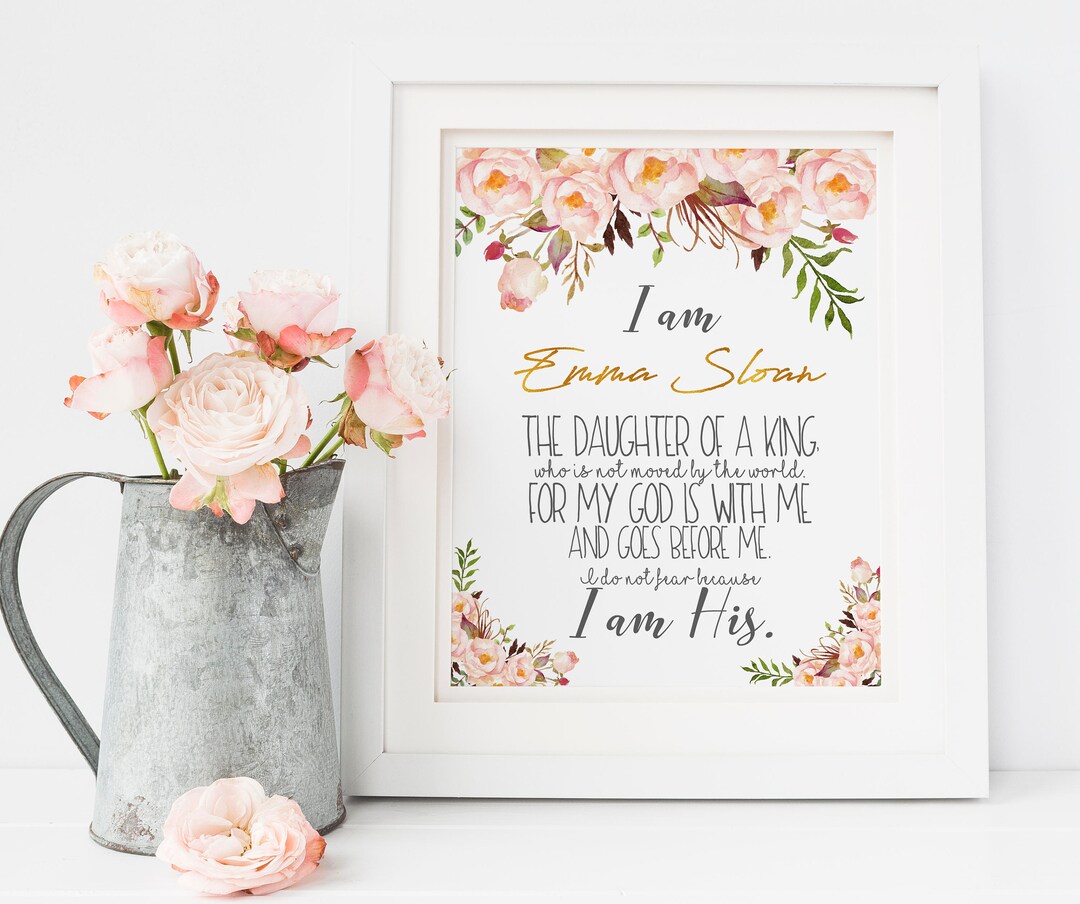 Daughter of the King Nursery Wall Art, Goddaughter Baptism Gift