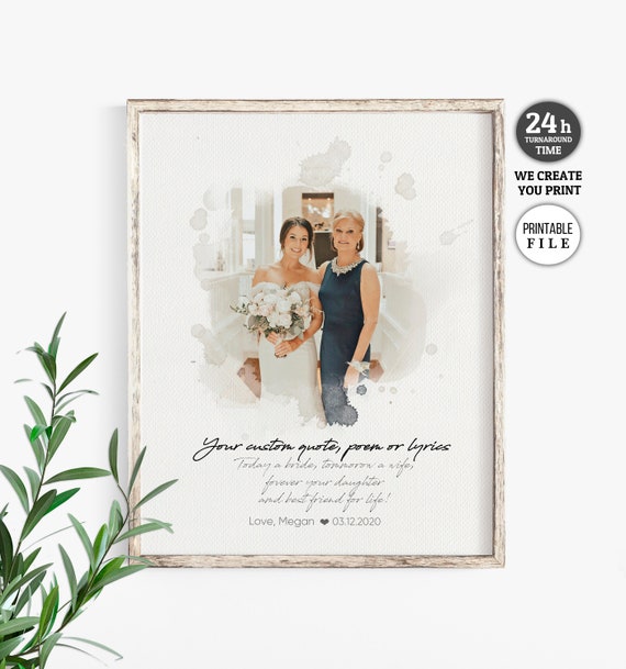 Mother of the Bride Gift, Wedding Photo Gift, Mother of the Bride Poem Quote with Photo, Mom Birthday Gift, Stepmother Gift DIGITAL DOWNLOAD