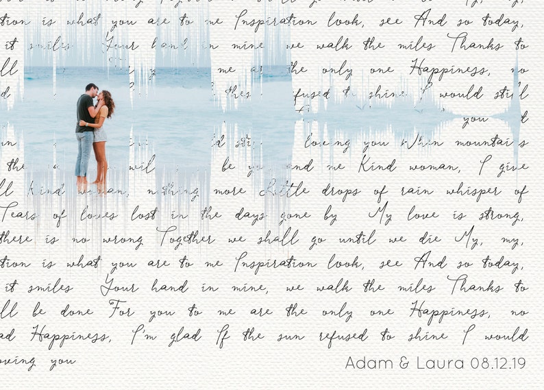 Wedding Song Lyric Art Lyrics to Wedding Song Sound Wave Etsy