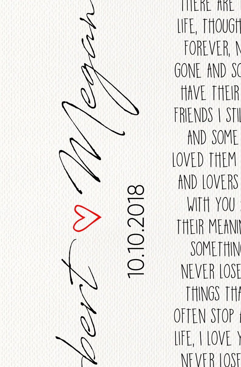 Wedding Song Lyric Art Custom Lyrics Print Anniversary Gifts Etsy