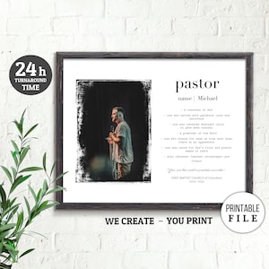 Presente de pastor, definição de pastor com foto, presente de aniversário de pastor, presente de agradecimento de pastor jovem, arte de parede de definição para impressão
