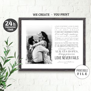 Gepersonaliseerde 1 Korintiërs 13, Valentijnsdag Gift, Christelijke Gift voor mannen, Liefde is geduldig Liefde is Kind Christian Wedding Gift Digital File