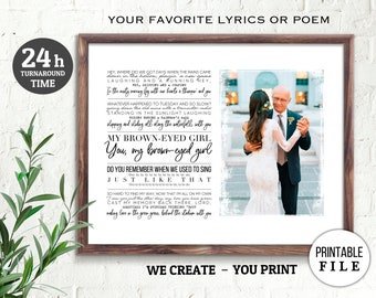 Regalo de padre de la novia, regalo de boda para papá, letras personalizadas y foto, regalo del día del padre, regalo de papá de la hija, descarga digital