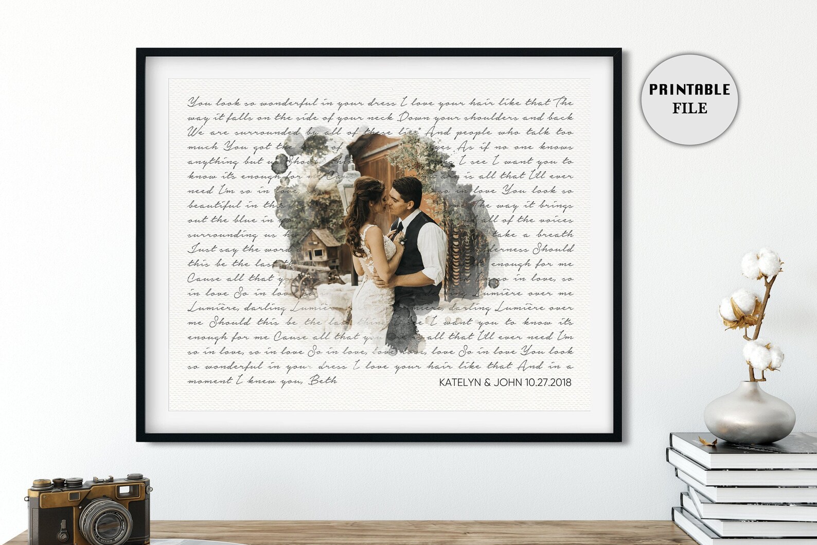 Wedding Anniversary Gift Wedding Song Lyric Art Wedding | Etsy