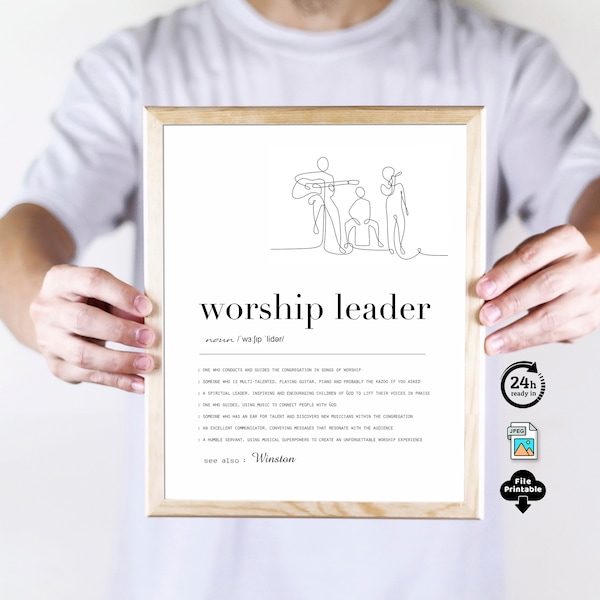 Made to Worship: A Personalized Definition Wall Art for Worship Leaders, Appreciation or Birthday Gift Idea for Passionate Music Leaders