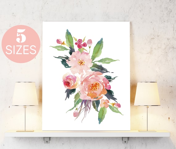 Floral Art Floral Printable Floral Print Printable Art | Etsy