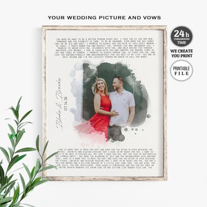 Vœux, vœux de mariage avec photo, impression de vœux de mariage, ses vœux et ses vœux, cadeau personnalisé, vœux imprimables, cadeau d’anniversaire pour le mari