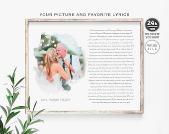 Father of the Bride Gift, Personalized Lyric Gift, Father Daughter Dance Art, Wedding Gift for Dad, Father of the Bride Picture Digital File