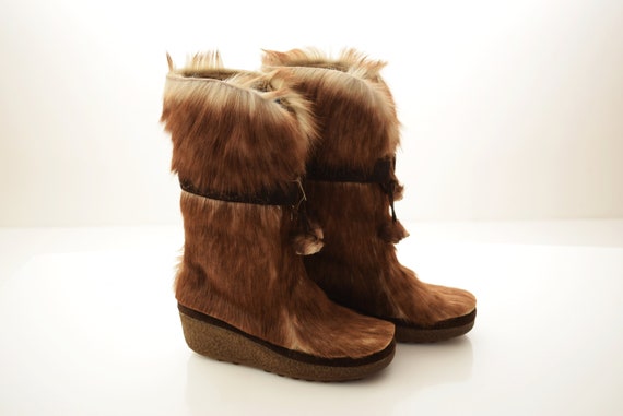 vintage fur boots