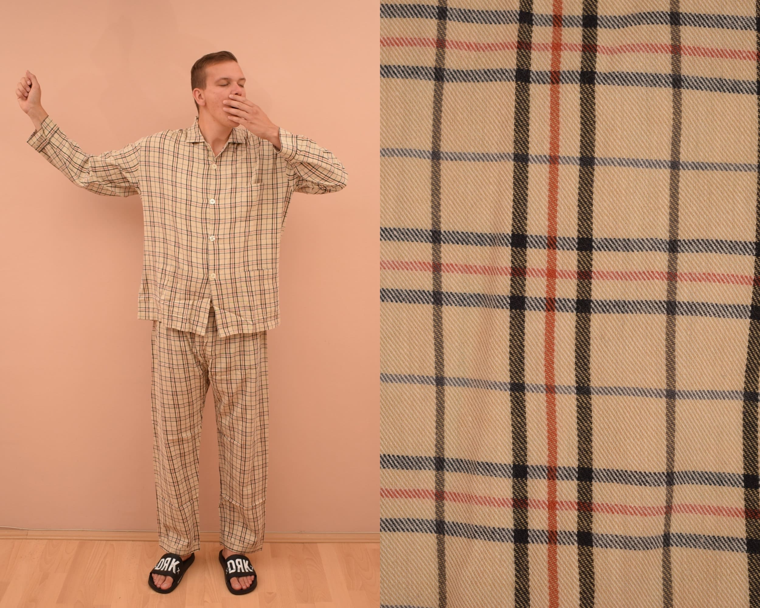 Novila Check Pajama Set Mens Size EU 52 UK 42 L Cotton Man