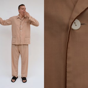 vintage 70s Pajama Set mens Size L Man Pajamas Shirt & Pants / Men Sleepwear