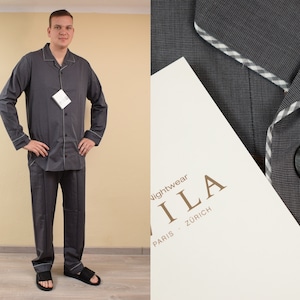 New with Tag Novila Pajama Set /  mens Size UK 42 EU 52 L /  Man Pajamas Shirt & Pants / Men Sleepwear / Gray