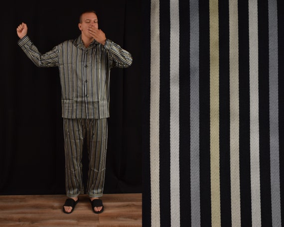 Kocabey Vintage 70s Mens Striped Pajamas . Pjs Printed Cotton Shirt Pants  Retro -  Israel