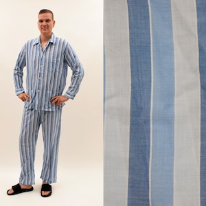 Derek Rose Striped Cotton Pajama Set: Mens Size L