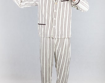 70〜80s Vintage Dreiklang Pajamas Stripe Vintage 1980s 2 Piece NWOT Towncraft Green & Navy Stripe