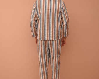 70〜80s Vintage Dreiklang Pajamas Stripe Vintage Dreiklang Striped Patterned Pajama Set Mens Size UK