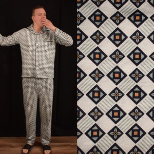 New with Tags / Sakura Pajama Set / mens Size UK 40 EU 50 M / Man Pajamas Shirt & Pants / Cotton / Men Sleepwear