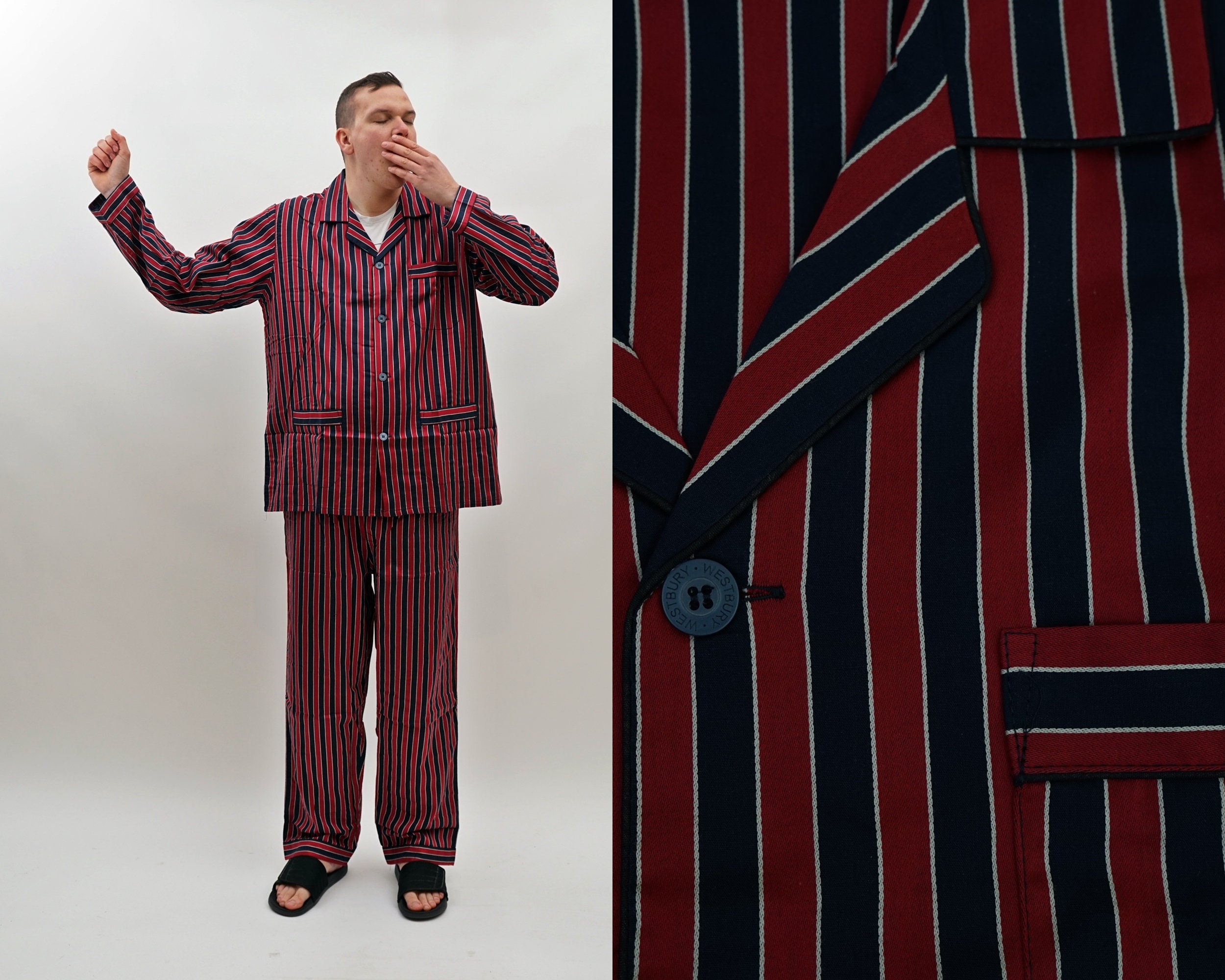 Red Striped Silk Pajamas Etsy Canada