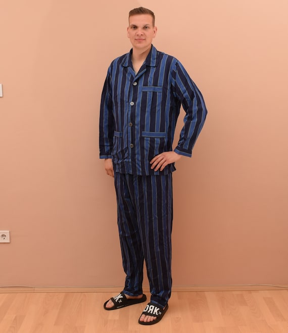 Kocabey Vintage 70s Mens Striped Pajamas . Pjs Printed Cotton Shirt Pants  Retro -  Israel