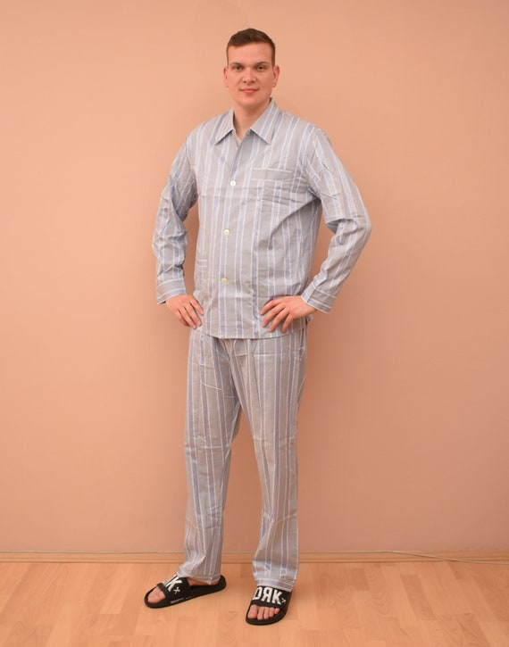 vintage Nocta Blue Striped Pajama Set / mens Size UK … Gem