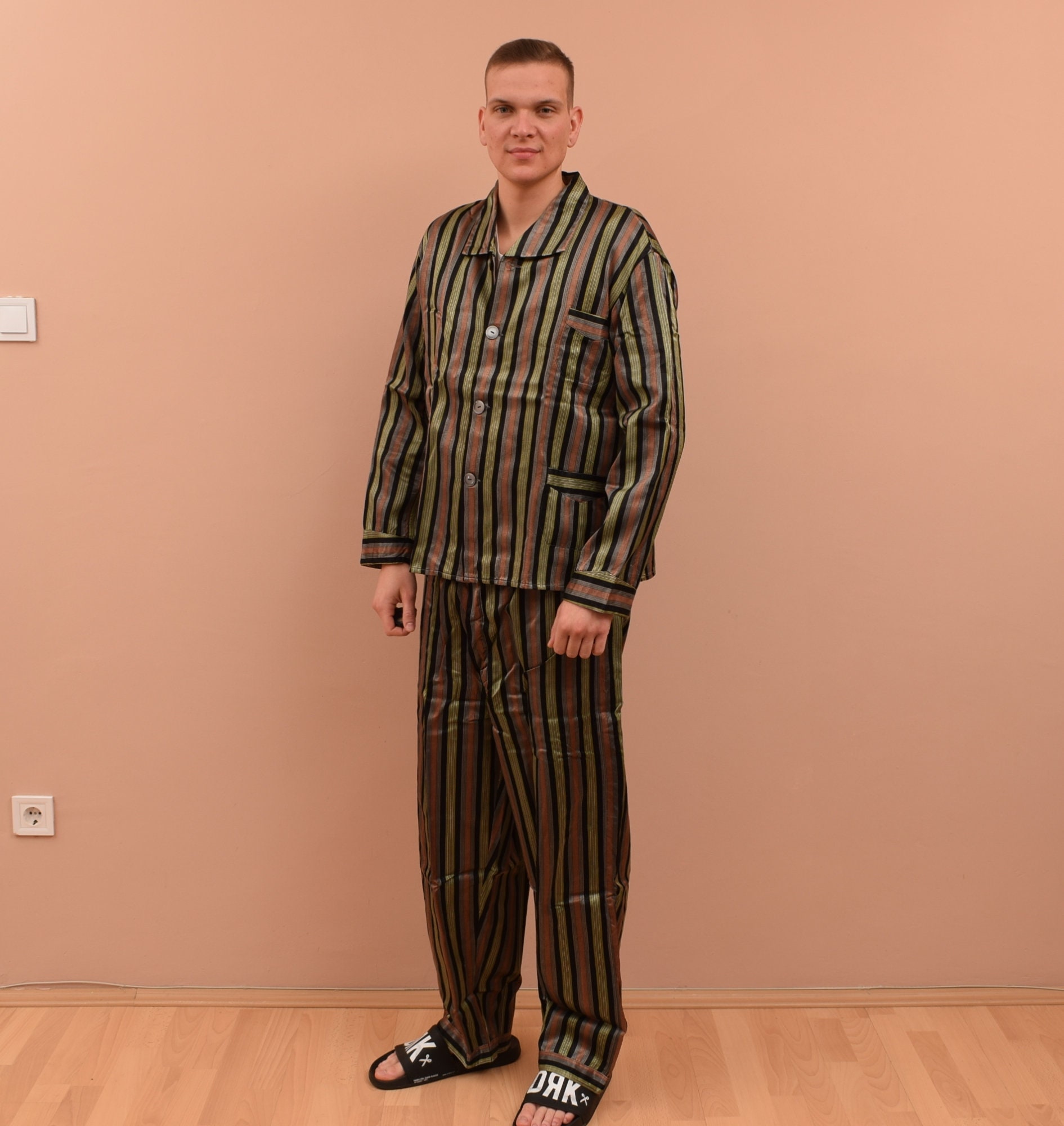 Vintage Striped Pajama Set / mens Size UK 44 EU 54 XL / Man | Etsy