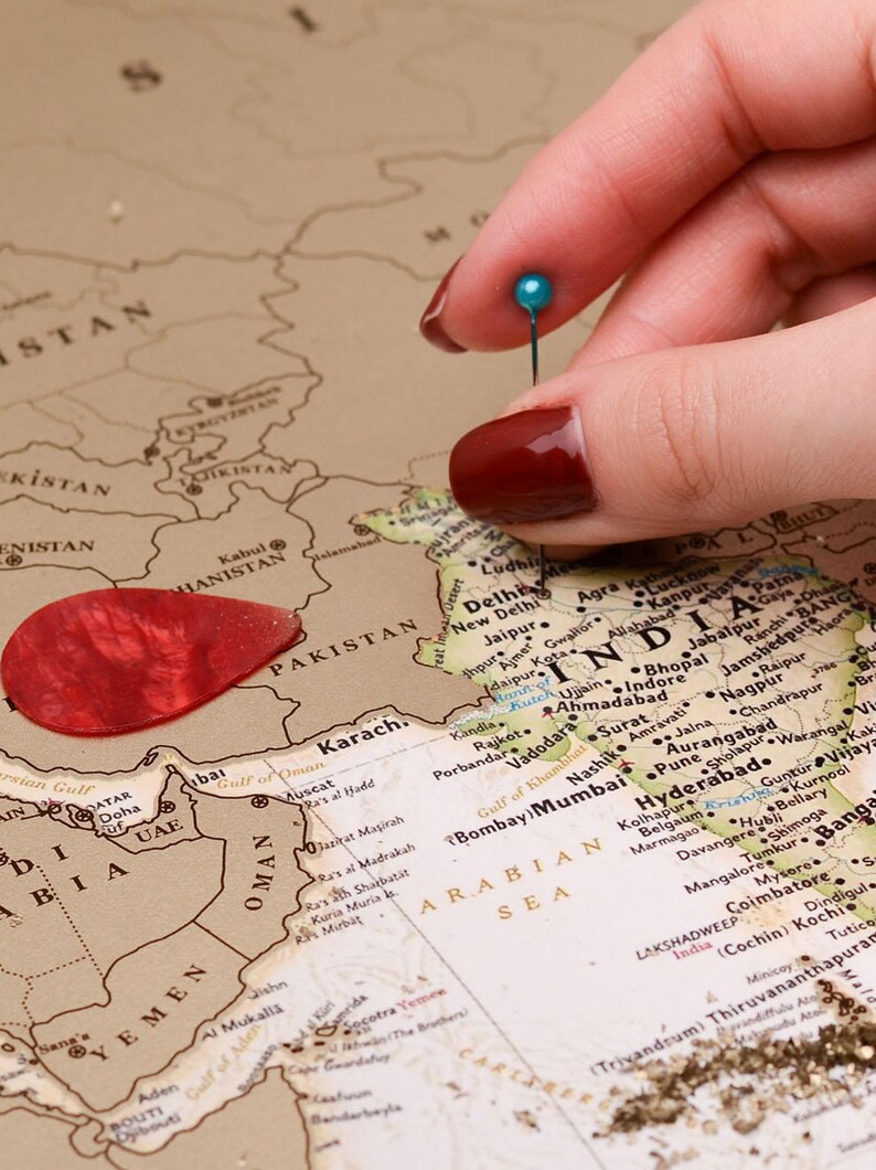 Scratch off map / World Scratch off Map Push Pin / Travel Etsy