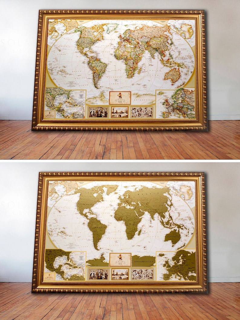 Unique Wedding Gift for couple Scratch Off Travel Map by MagicMap Personalized wedding gift bride and groom gift wedding present image 2