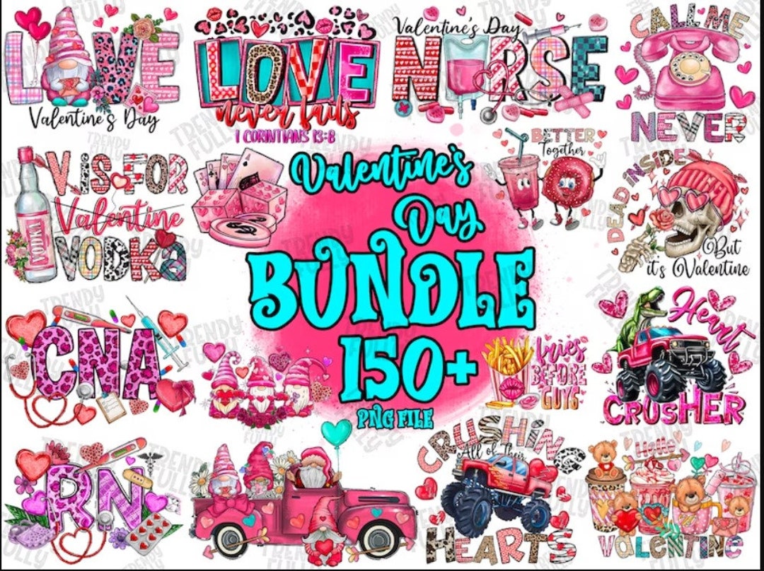 150+ Valentines Png Bundle, Retro Valentine Png, Valentine's Day Png ...