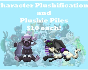 Fursona Plushification YCH Your Character Here Commission Digital Furry Anthro Art Plushie Stuffed Animal Feral